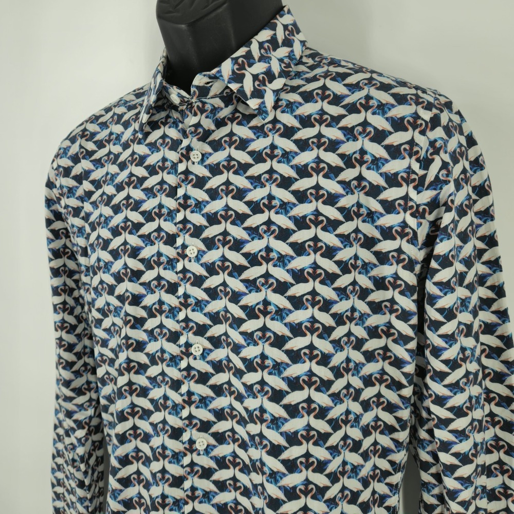 Devils Advocate Men's Size Small Button Up Wildlife Bird Tropical Luxury Travel